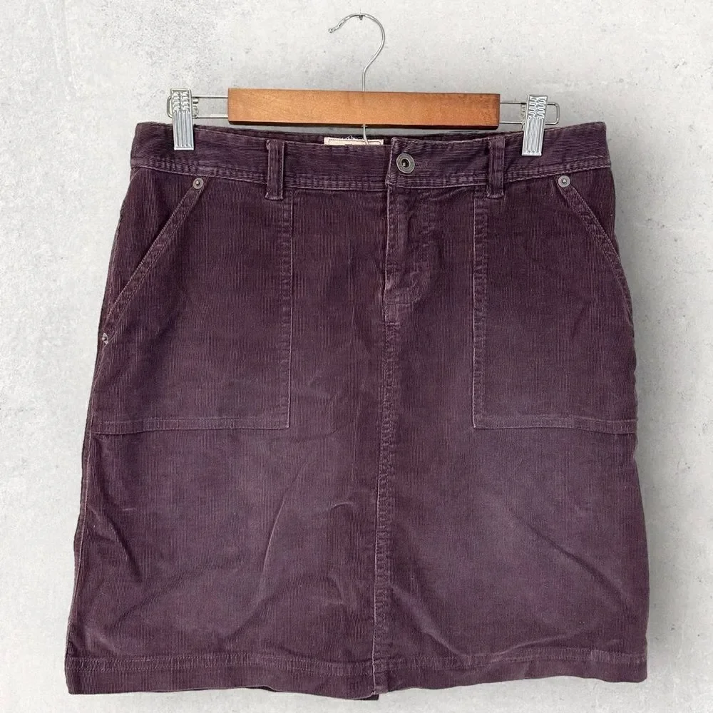 The North Face Corduroy Skirt Dark Purple Straight Pencil Knee Length Size S